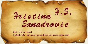 Hristina Sanadrović vizit kartica